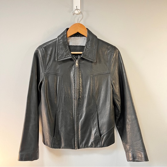 Guess Jackets & Blazers - Classic Black Leather Jacket for Women Size Small